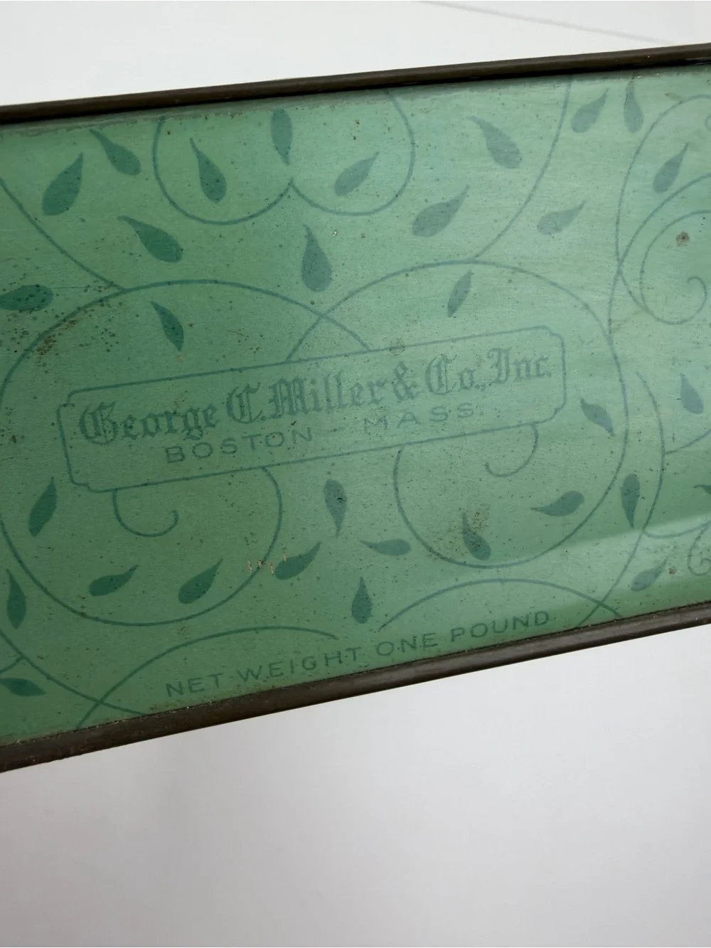 Vintage George C. Miller & Co. Floral Lithograph Hinged Candy Tin Box